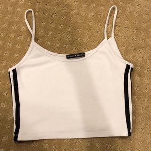 Brandy Melville cropped tank with black stripes